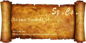 Szima Csobád névjegykártya